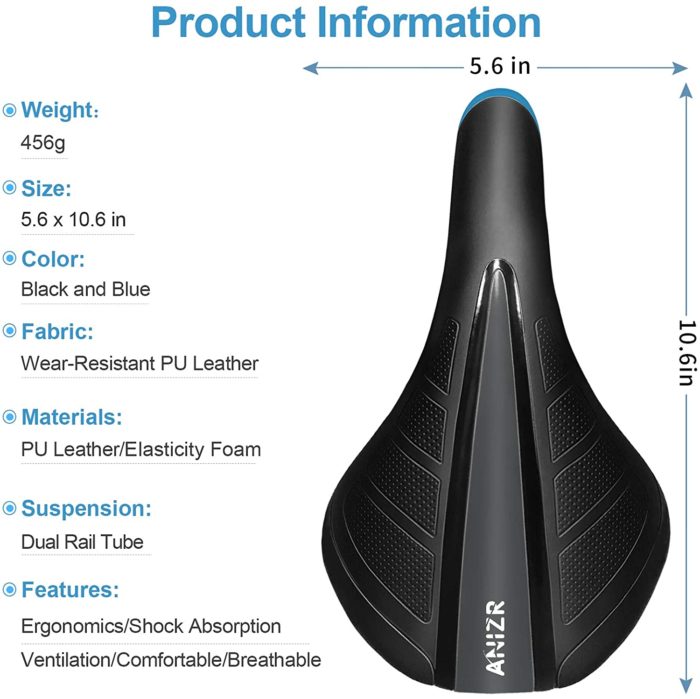 OKBONN Mountain Bike Seat,Professional Replacement Thin Bicycle Seats for Women Men, Waterproof Bikes Saddle for Mountain Bikes,Road Bikes,Fitness Bikes - Image 3