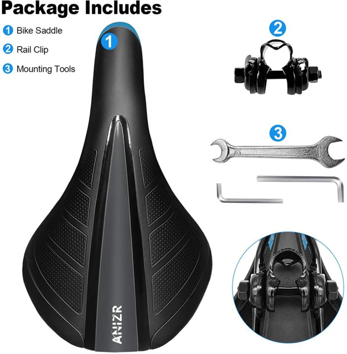 OKBONN Mountain Bike Seat,Professional Replacement Thin Bicycle Seats for Women Men, Waterproof Bikes Saddle for Mountain Bikes,Road Bikes,Fitness Bikes - Image 6